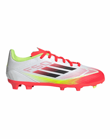 Adidas F50 League FG/MG Fodboldstøvler Hvid/Gul/Rød Børn