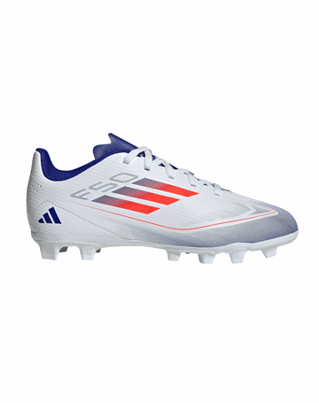 Adidas F50 Club FxG Fodboldstøvle White/Silver Børn