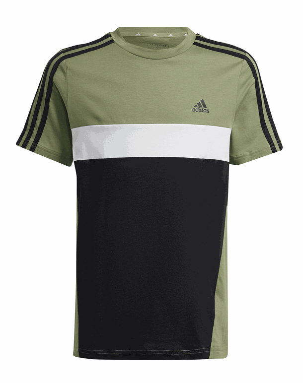 Adidas J 3S Tib T-shirt Green/Black/White Drenge