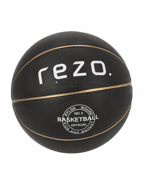 Rezo Rubber Basketball Sort-Guld Unisex