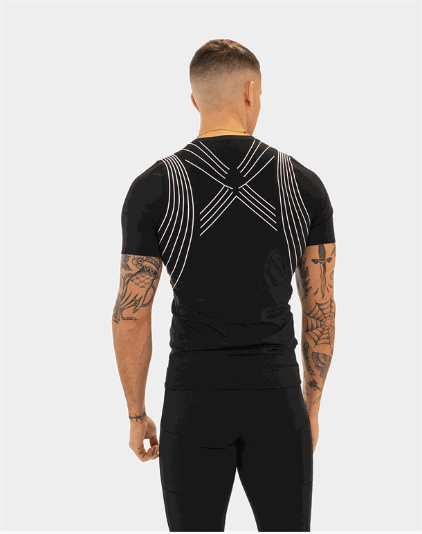 LiiteGuard Spine-Tech T-shirt Sort Herre