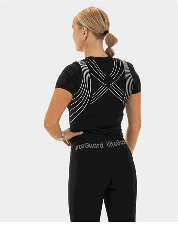 LiiteGuard Spine-Tech T-shirt Sort Dame