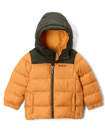 Columbia Puffect Hooded Jacket Jakke Orange/Grøn Børn