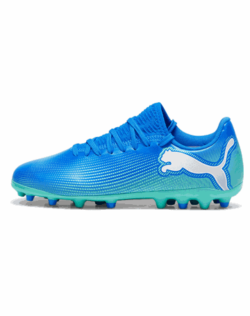 Puma Future 7 Play MG Fodboldstøvle Hyperlink Blue/Mint Børn